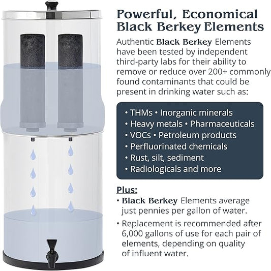 Berkey Elements BB9-2 Filters - (Set of 2 Black Berkey Elements)