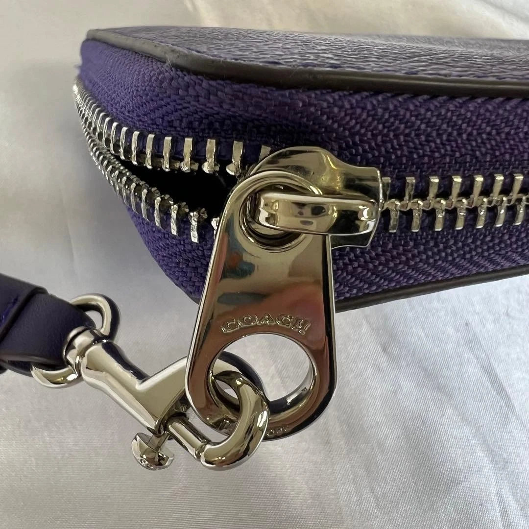 Coach Signature Long Zip Wallet – Purple