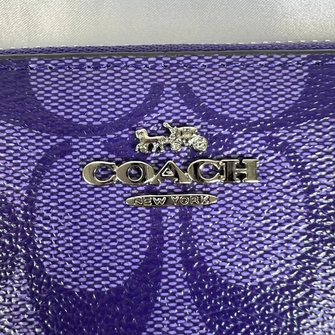 Coach Signature Long Zip Wallet – Purple