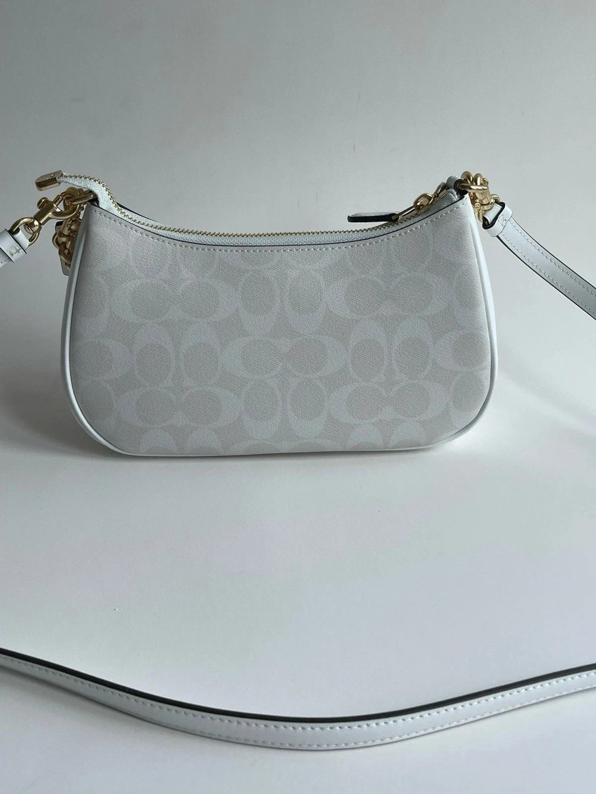 Coach Teri 2-Way Shoulder Bag – Signature Coated Canvas, White