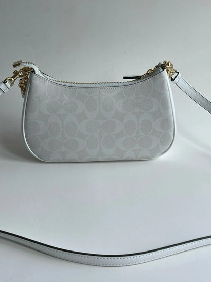 Coach Teri 2-Way Shoulder Bag – Signature Coated Canvas, White