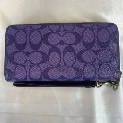 Coach Signature Long Zip Wallet – Purple